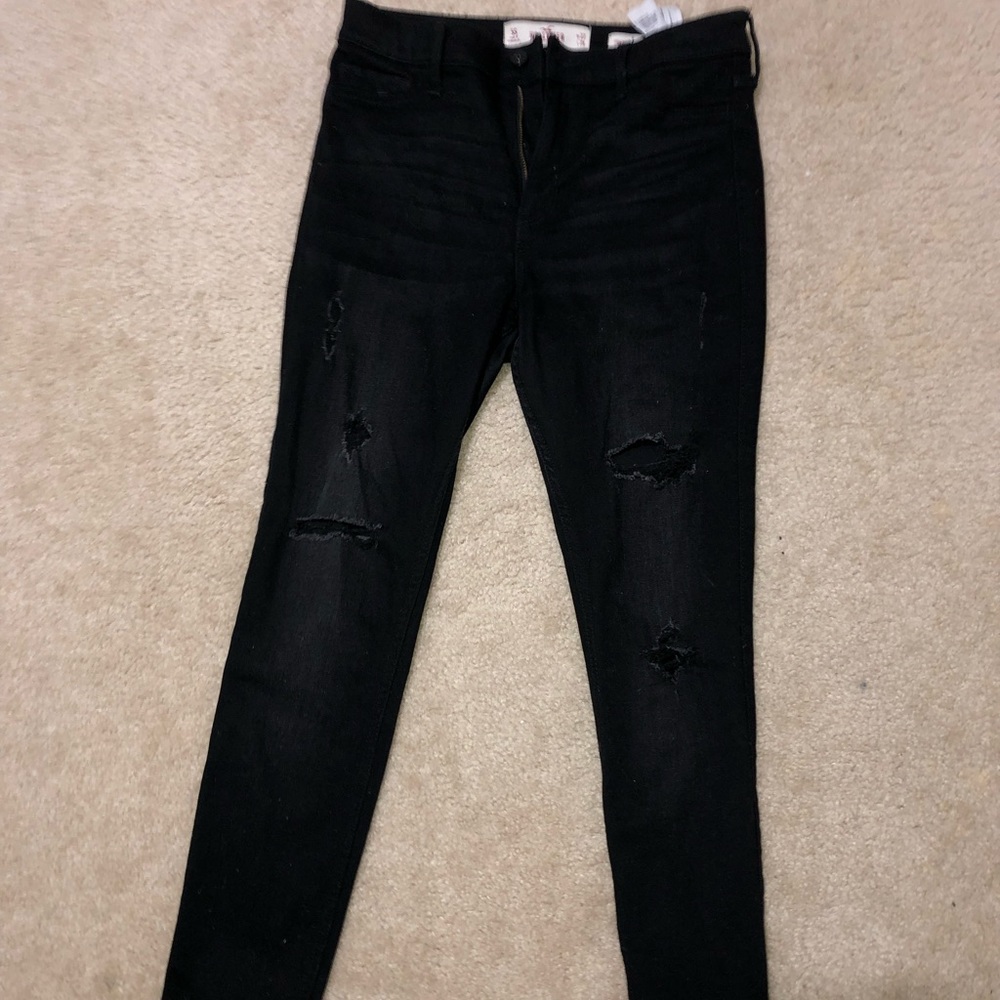 Black Ripped Hollister Jeans